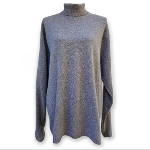JWN Cashmere Elegant Heather Brown Turtleneck Sweater, Size L